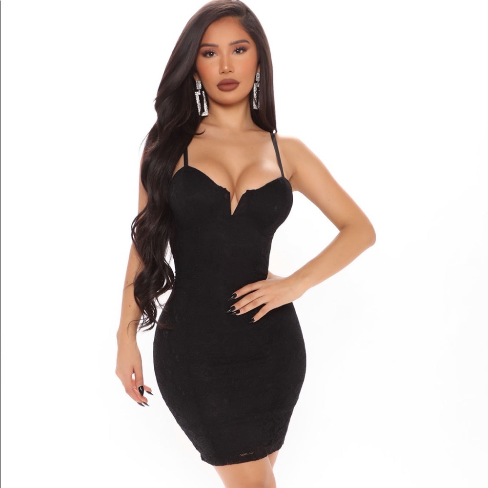 Dress sexy black lace fitted Fashion Nova